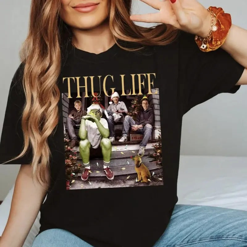 Thug Life Grinc.h Shirt - Sweatshirt - Hoodie, Grinc.hmas Season Christmas Friends Shirt, Tee Print | UrbanDripWear.com