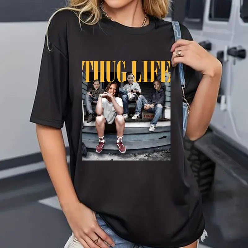 Thug Life Kamala Harris Shirt, Women's Right Shirt, Thug life Feminism Shirt, Sweatshirt Hoodie | UrbanDripWear.com