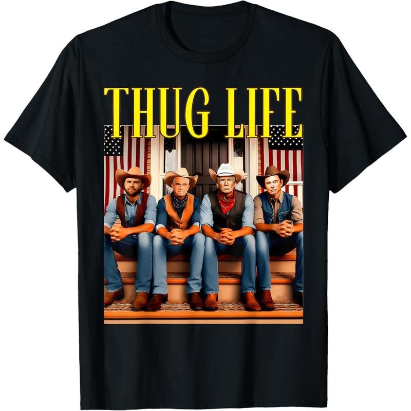 Thug Life Trump Vance Kennedy Elon T-Shirt made in usa Hoodie, Sweatshirt | UrbanDripWear.com