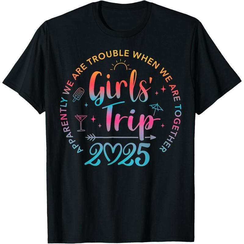 Tie Dye Girls Trip 2025 Trouble When We Are Together T-Shirt Hoodie, Sweatshirt | UrbanDripWear.com