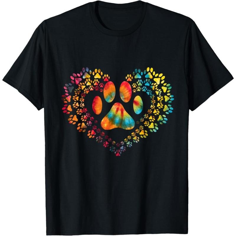 Tie Dye Love Dog Paw Print Heart Animal Lover T-Shirt.made in usa Hoodie, Sweatshirt | UrbanDripWear.com