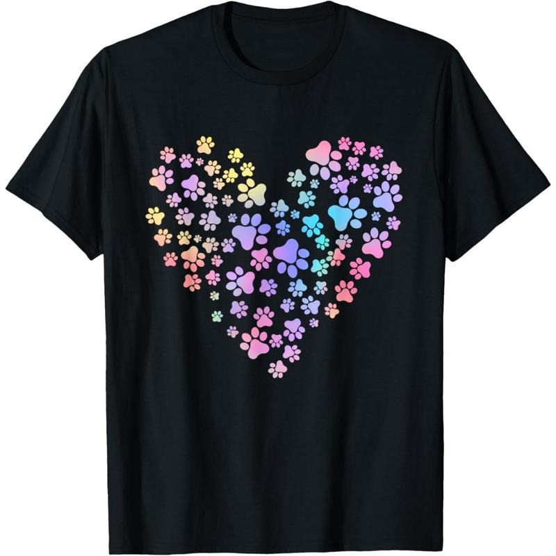 Tie Dye Love Dog Paw Print Heart Cute Dot day Dog Lovers T-Shirt .made in usa Hoodie, Sweatshirt | UrbanDripWear.com