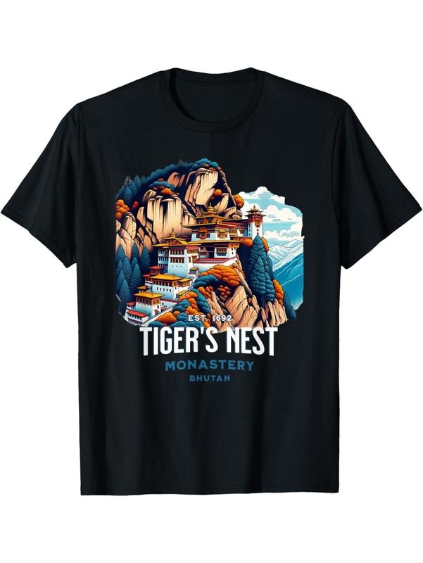 Tiger's Nest Monastery Bhutan Paro Himalayan Culture Hiking T-Shirt Graphic Graphic Tees Hoodie, Sweatshirt