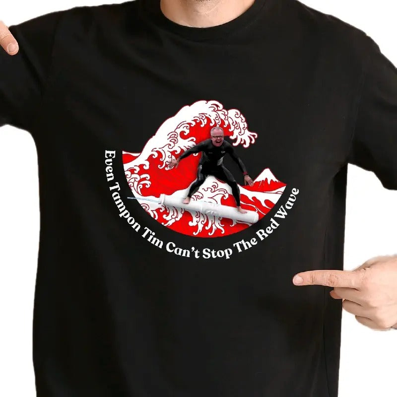 Tim Walz Red Wave Tshirt Cotton Menswear Soft t shirt funny meme Hoodie, Sweatshirt | UrbanDripWear.com