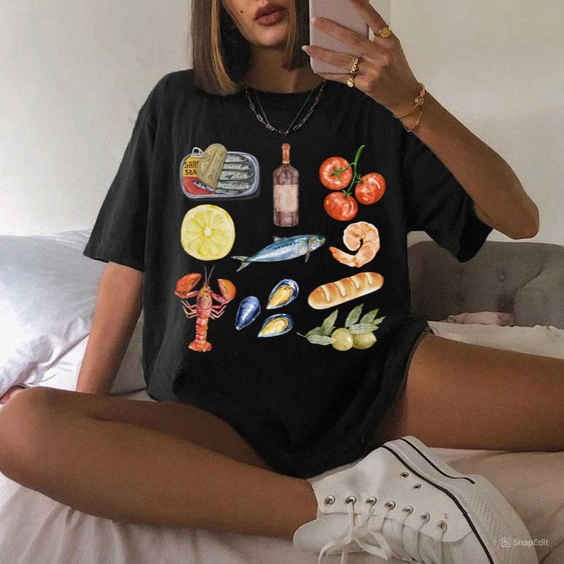 Tinned Fish Shirt Sardines Shirt Coastal Grandma Seafood Shirt Ocean Inspired Style Downtown Girl Coquette Hoodie, Sweatshirt
