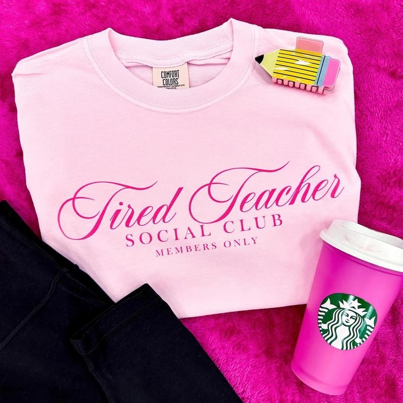 'Tired Teacher Social Club' T-Shirt Hoodie, Sweatshirt | UrbanDripWear.com