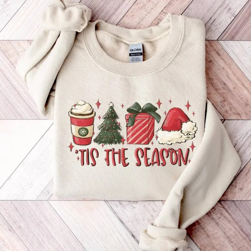 Tis The Season Christmas Shirt Christmas Coffee Shirt Drinking, Gift, Merry Christmas Shirt Hoodie, Sweatshirt