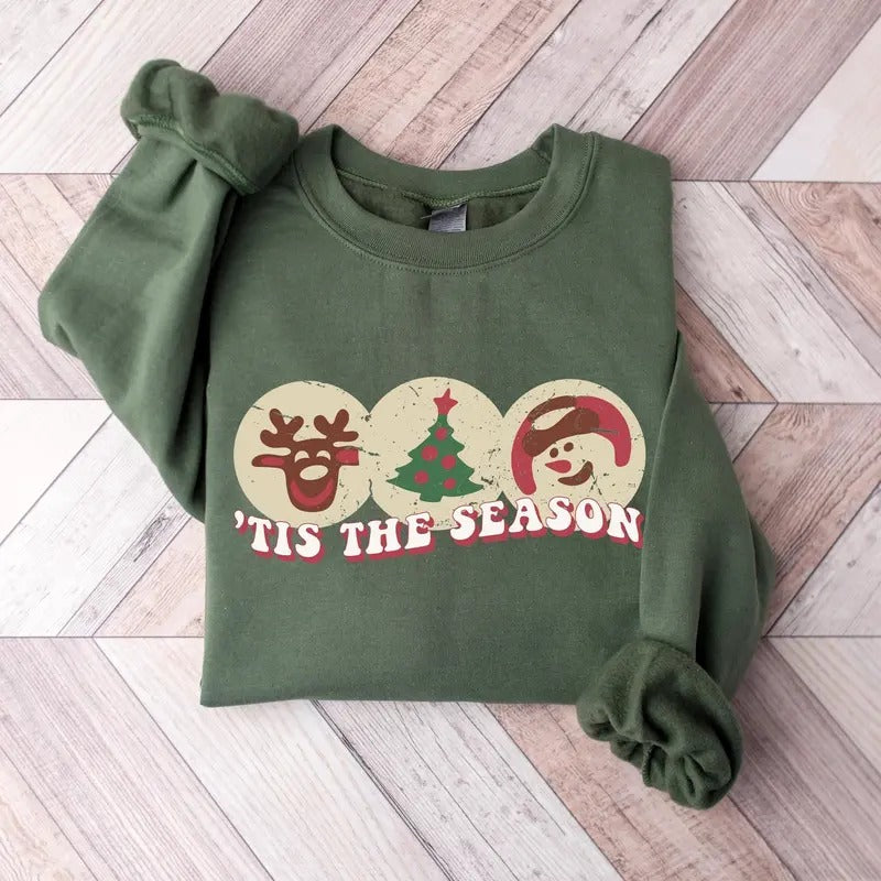 Tis The Season Christmas Sweatshirt, Christmas Tis The Season Shirt, Xmas Christmas Shirt, Cute Christmas Cookies...