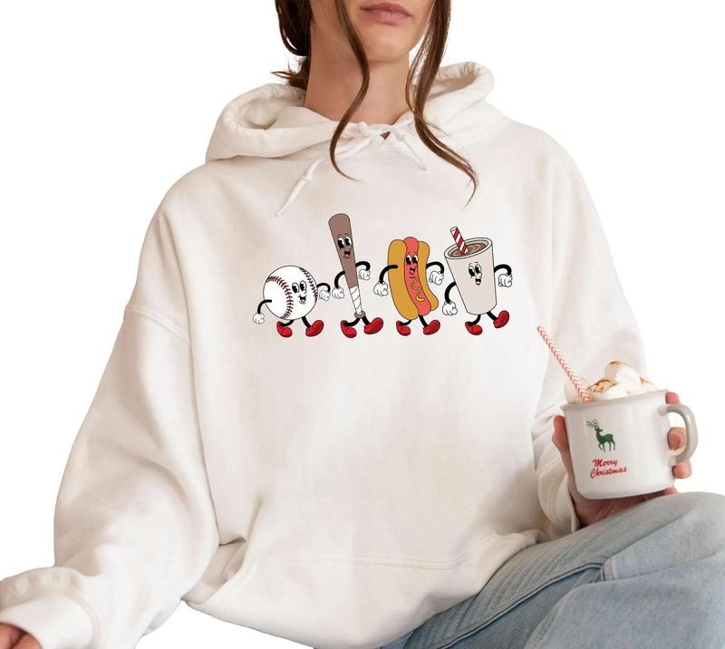 Tis The Season Shirt, Baseball Hot Dog Coke Cartoon Hoodie, Sweatshirt | UrbanDripWear.com