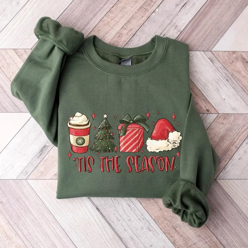 Tis The Season Sweatshirt, Christmas Tis The Season Sweatshirt, Merry Christmas Shirt, Christmas Sweatshirt, Cute Winter...