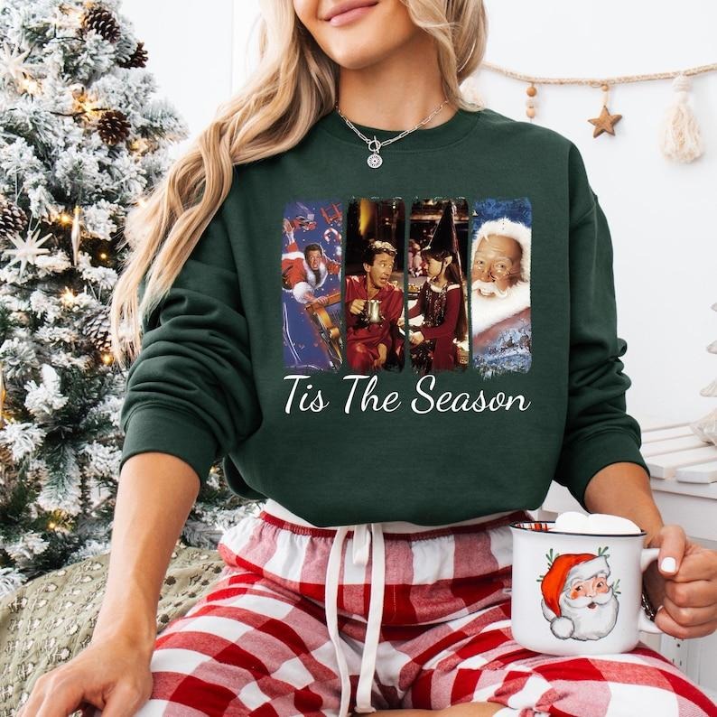 Tis The Season The Santa Clause Sweatshirt, Retro Santa Claus Christmas Tee, Believe Santa T-shirt, Bernard The Head Elf...