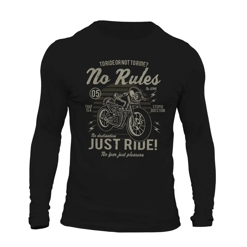 To Ride or Not To Ride Motorcycle Riding Long Sleeve Men's T-Shirt Casual Classic Hoodie, Sweatshirt | UrbanDripWear.com