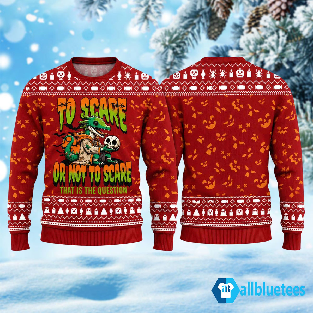 To Scare Or Not To Scare That Is The Question Ugly Christmas Sweater