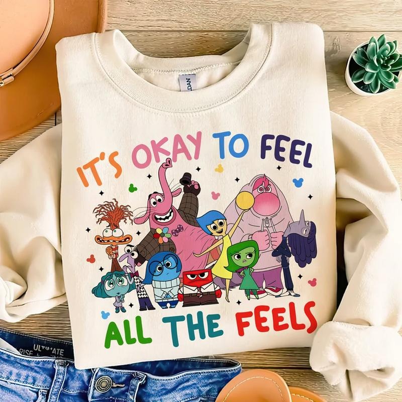 Today I Feel All The Feels Sweatshirt, Cartoon Movie Characters Shirt, Family Vacation Shirt, Mental Health Shirt Hoodie