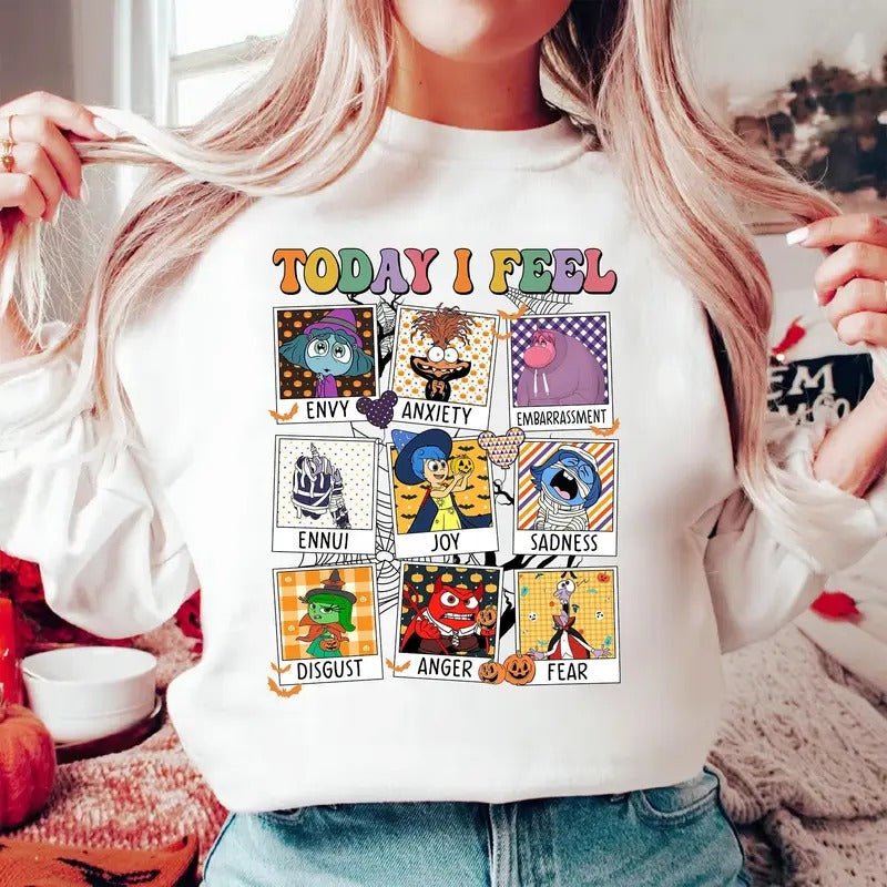 Today I Feel Inside Out Halloween Shirt Spooky Inside Out Shirt Spooky Mental Health Shirt Spooky Season Shirt Emotion...