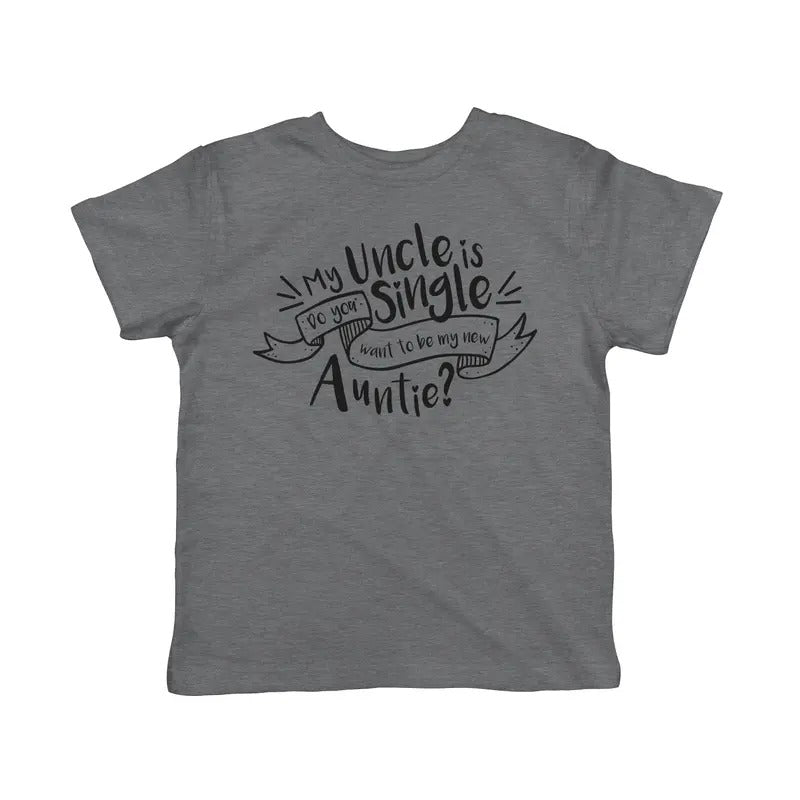 Toddler My Uncle Is Single T Shirt Cute Sarcastic Family Tee for Kids Funny Toddler Shirts Uncle Apparel for Toddler...