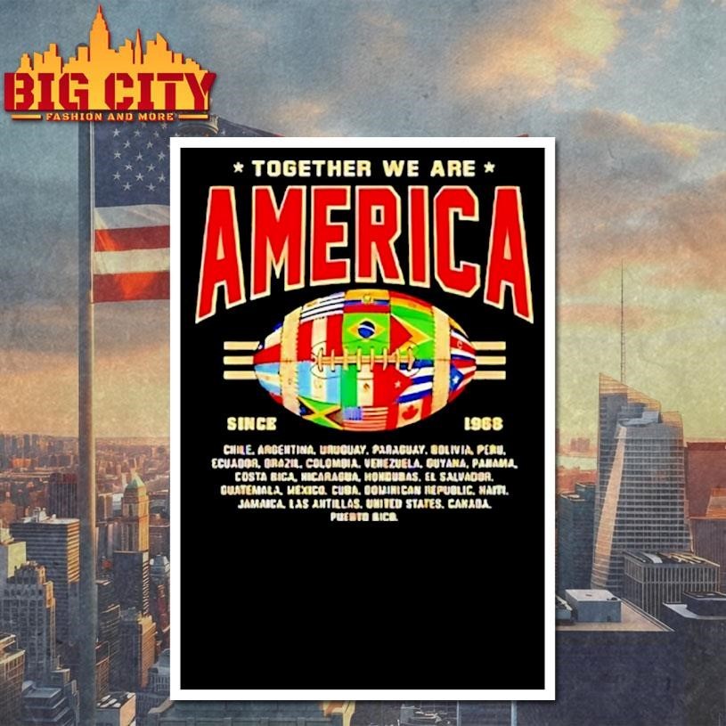 Together We Are America Football Since 1968 Flag Shirt