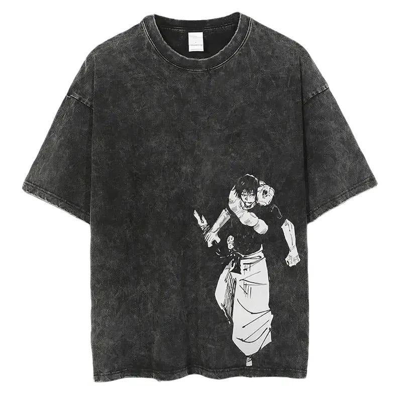 Toji - The One Who Left It All Behind Graphic T-shirt, Anime Character Graphic Tee, Vintage Washed JJK Shirt, Anime Gift,...
