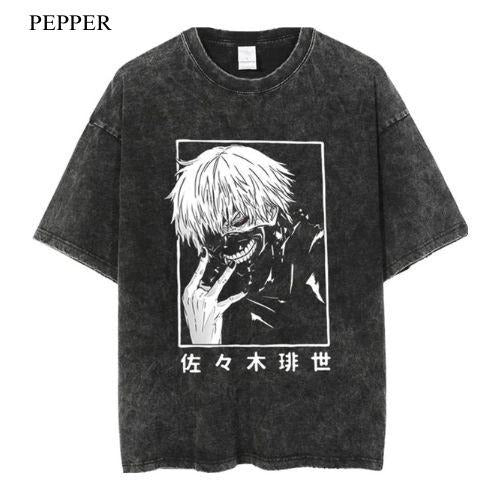 Tokyo Ghoul Kaneki Black and White Vintage Unisex T-Shirt Menswear Top Hoodie, Sweatshirt | UrbanDripWear.com