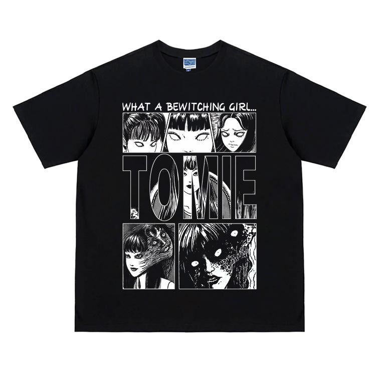 Tomie "True Form" Heavyweight Vintage Tee 100% Cotton OVERSIZED Anime T-shirt Menswear Top Streetwear Crew Necks Casual...