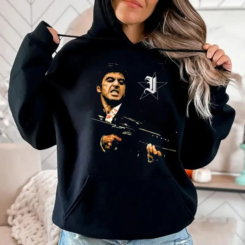 Tony Montana Scarface Jumbo Fleece Graphic Tee, Sweatshirt, Hoodie , Unisex Sweater Pullover Tee | UrbanDripWear.com