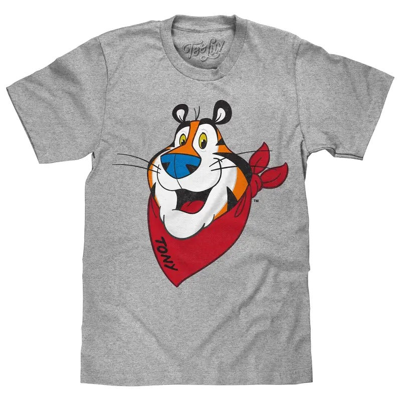 Tony The Tiger Frosted Flakes Cereal Mascot T-Shirt - Athletic Heather Gray Hoodie, Sweatshirt | UrbanDripWear.com