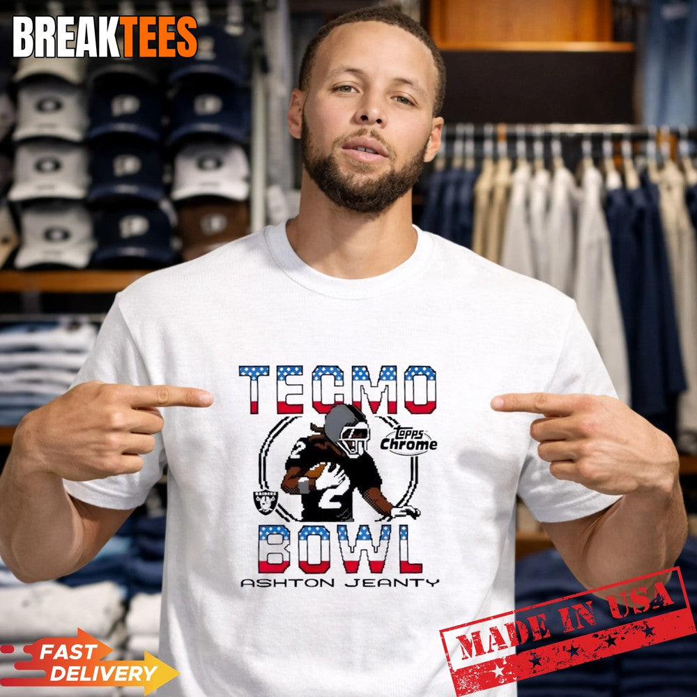 Topps Chrome x Tecmo Bowl Las Vegas Raiders Ashton Jeanty T-Shirt