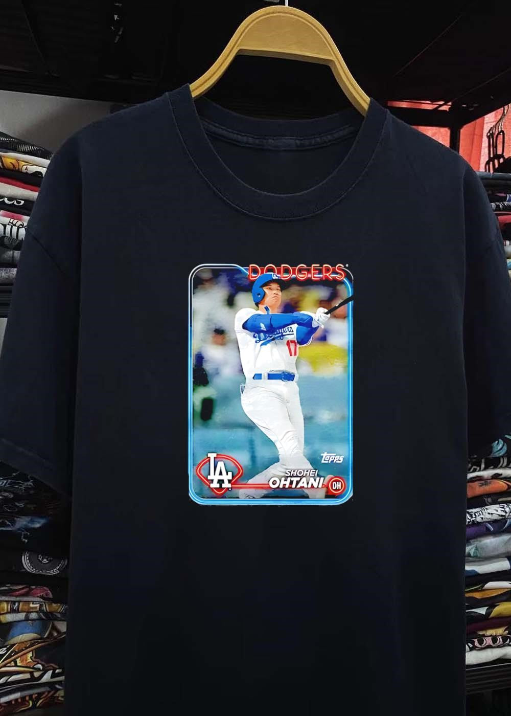 Topps Shohei Ohtani Dodgers Batter LA Logo Neon Script T-Shirt