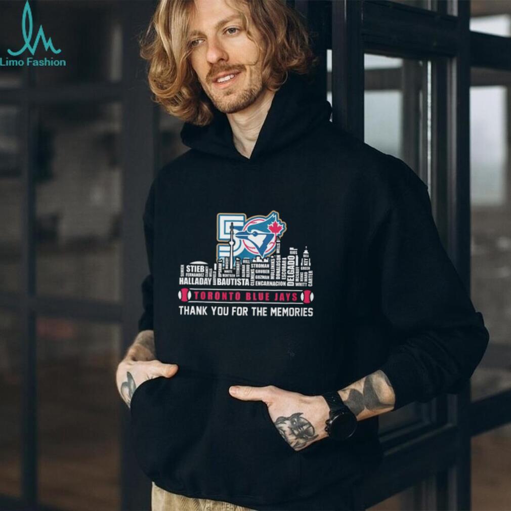 Toronto Blue Jays 50th Anniversary Skyline Word Art Memories T Shirt
