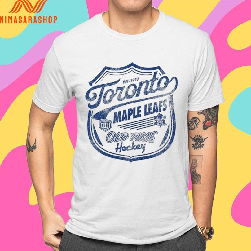 Toronto Maple Leafs Old Time Hockey ’47 Cream Poke Check Franklin Est 1917 Shirts