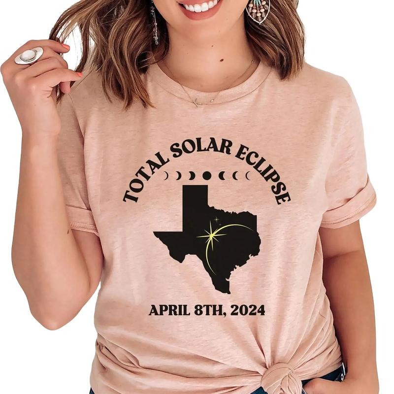Total Solar Eclipse Shirt, Texas Totality Eclipse April 2024 Hoodie, Sweatshirt | UrbanDripWear.com