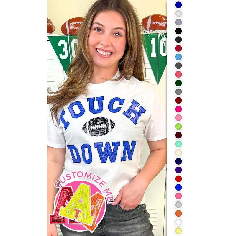Touch Down Sequin Graphic T-Shirt Hoodie, Sweatshirt | UrbanDripWear.com