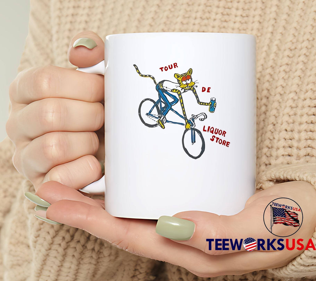 Tour de Liquor Store Cat Riding a Bicycle T-Shirt