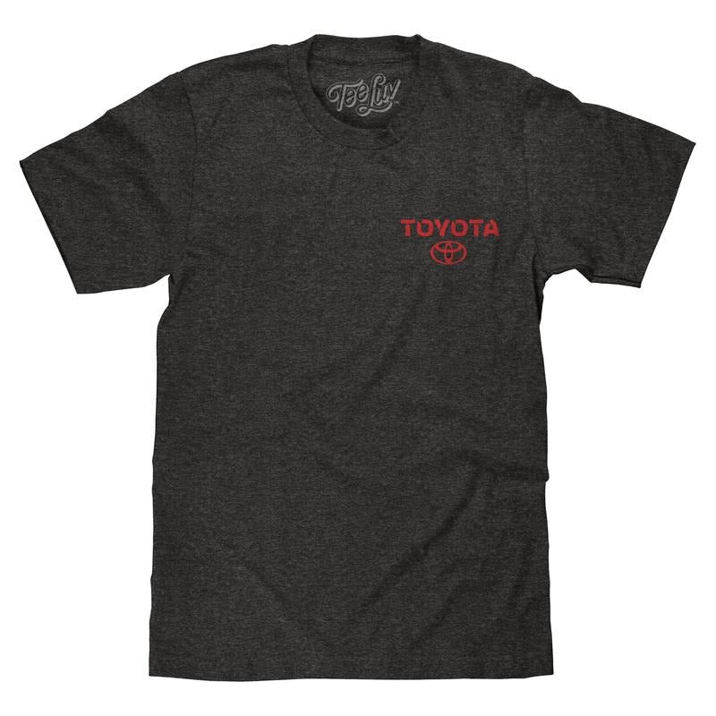 Toyota Drive Your Dreams Left Chest Front and Back Logo T-Shirt - Charcoal Heather Hoodie, Sweatshirt | UrbanDripWear.com
