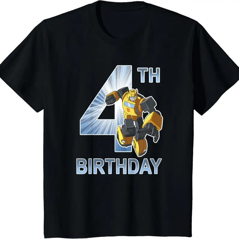 Transformers Bumblee 4Th Birthday Hero Pose TShirt Hoodie, Sweatshirt | UrbanDripWear.com