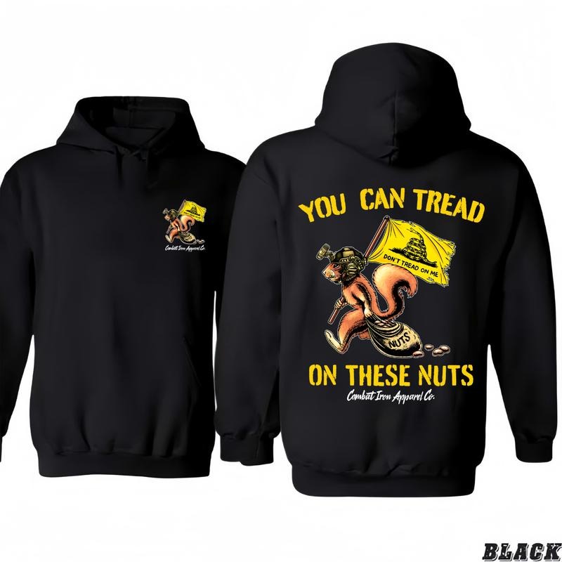 Trea.d On These Nuts T-Shirt/Hoodie Gadsden Flag T-Shirt/Hoodie, Vintage for Men and Women, Unisex Vintage Crewneck Tee