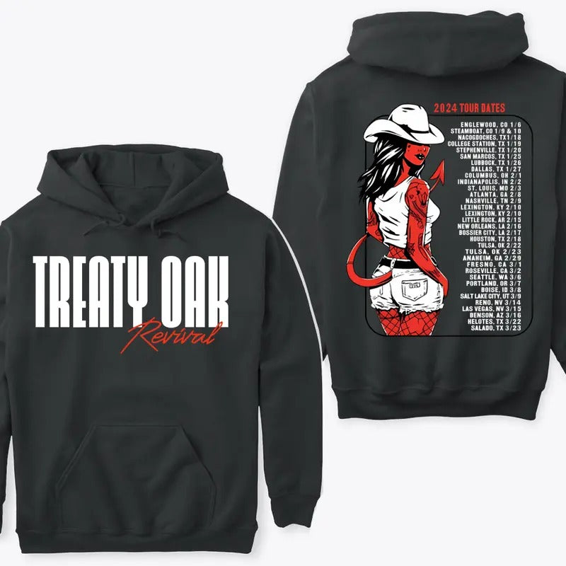 Treaty Oak Revival Tour 2024 Hoodie Sweatshirt T-shirt Fan Gift Ideas for Music Enthusiasts | UrbanDripWear.com