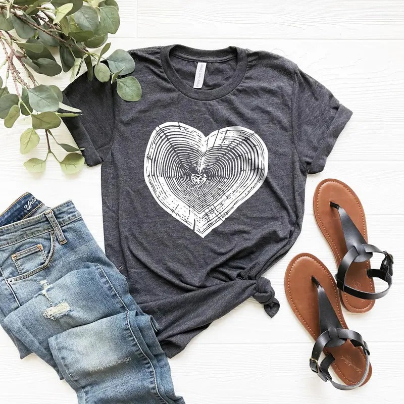 Tree Trunk Heart Shirt, Camping Shirt, Tree Trunk Shirt, Mother's Day Shirt, Hiking Shirt Hoodie, Sweatshirt