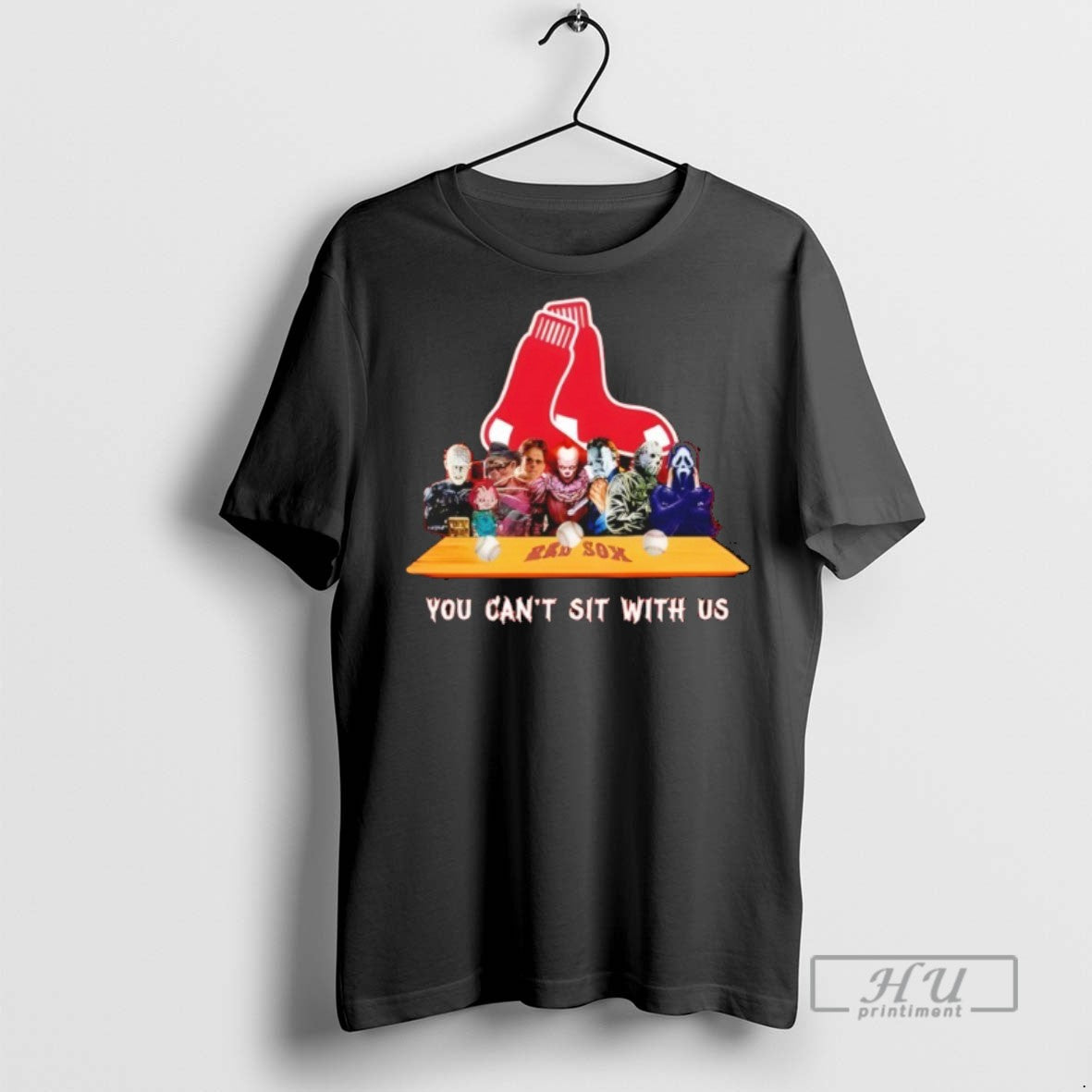 Trending Horror Movie Characters You Cant Sit With Us Boston Red Sox Halloween Graphic Tee
