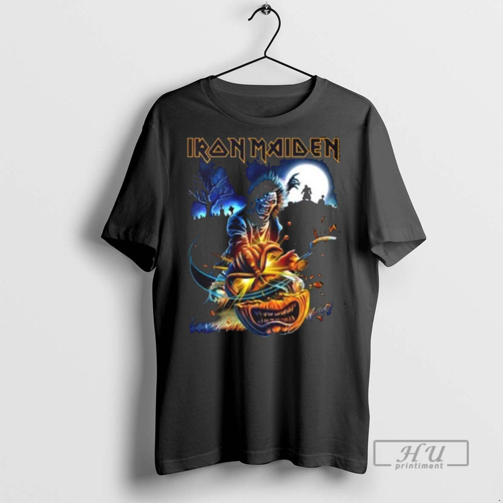 Trending Iron Maiden Halloween Merch Eddie Pumpkin Slasher Graphic Tee Shirts Sweatshirt Hoodies