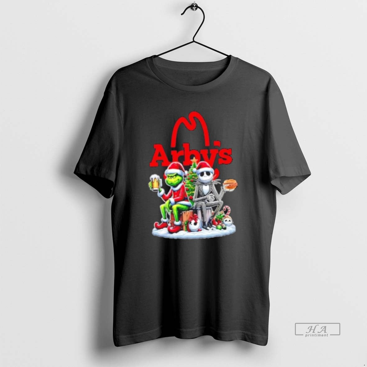 Trendy Arbys X Grinch And Jack Skellington Unwilling Friends Merry Christmas