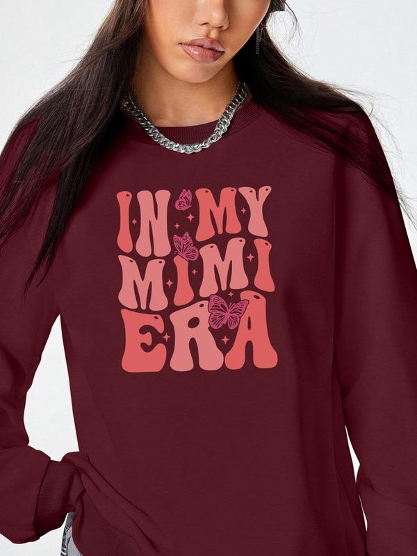 Trendy Casual Letter Print Long Sleeve Round Neck Sweatshirt, Choose From 9 Colors for Fall & Winter Wear, Fitted Stylish...