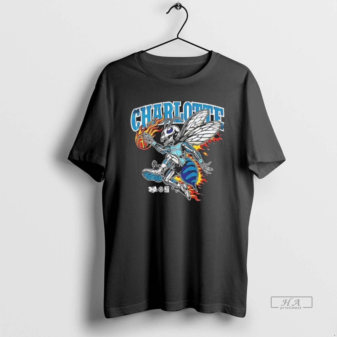 Trendy Charlotte Hornets Mascot Skeleton Burning Player Nba