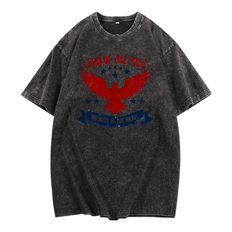 Trendy Washed T - Shirt: Iconic Eagle Design with a Retro - modern Appeal Hoodie, Sweatshirt | UrbanDripWear.com