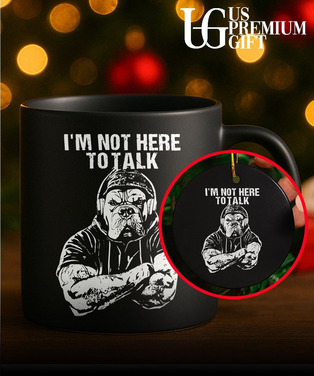 Trevor Rogers wearing Bulldog I’m Not Here To Talk shirt