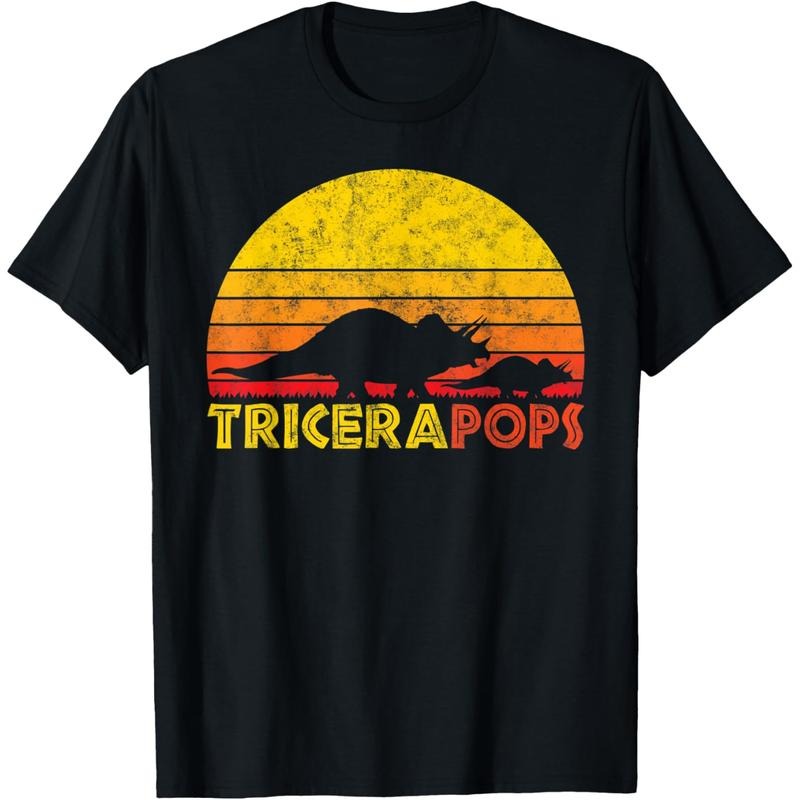 Tricerapops - Funny Papasaurus Dad Pun Dinosaur T-Shirt Hoodie, Sweatshirt | UrbanDripWear.com