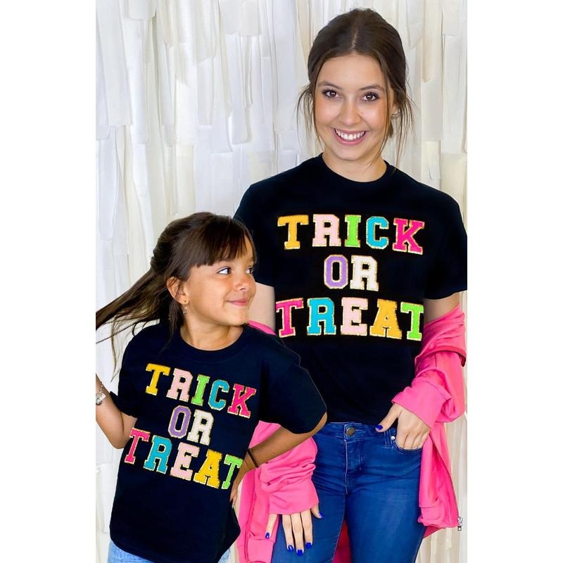 Trick OR Treat Ideal Chenille Graphic T-Shirt Hoodie, Sweatshirt | UrbanDripWear.com