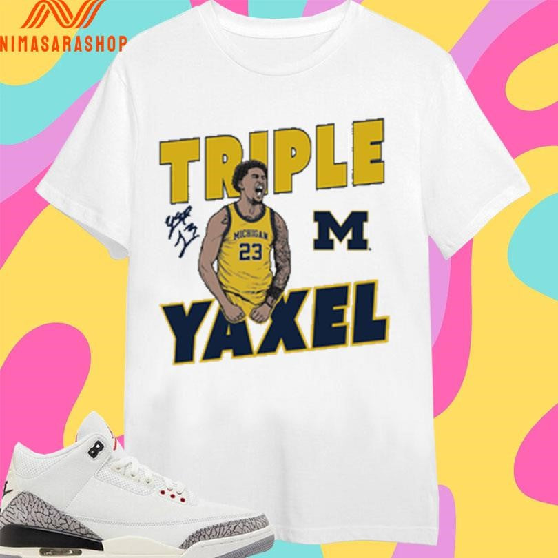 Triple Yaxel Lendeborg Michigan Wolverines Signature 2026 Shirts