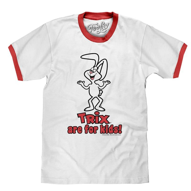 Trix are for Kids! Ringer T-Shirt - White and Red graphic tee Hoodie, Sweatshirt | UrbanDripWear.com