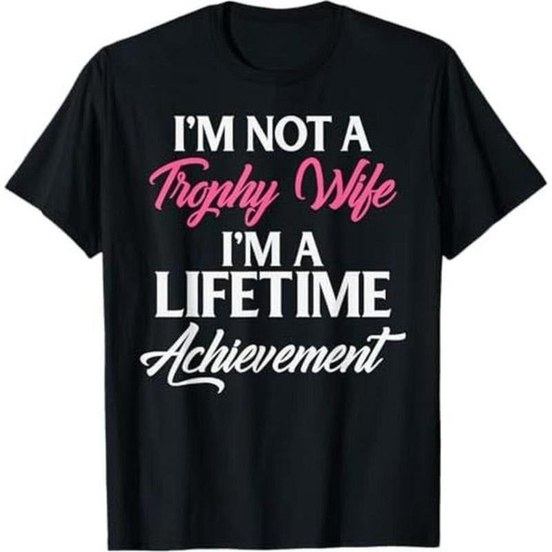 Trophy Gaming Wife Funny Mother Gift T-Shirt Organic Cotton Round Neck Short Sleeve Casual Womenswear Hoodie, Sweatshirt